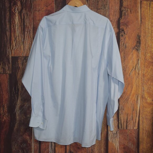 TOMMY HILFIGER Men's 18.5 35/36 TH FLEX Tall Fit Light Blue Dress Shirt . - Picture 4 of 6